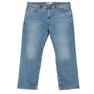 Levi's Signature Relaxed Straight Leg Jeans Mens 42x30 Medium Wash DAMAGED READ